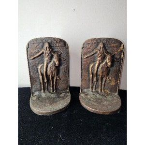 Native American Bronze Bookends “Appeal to the Great Spirit” -Exc Vintage